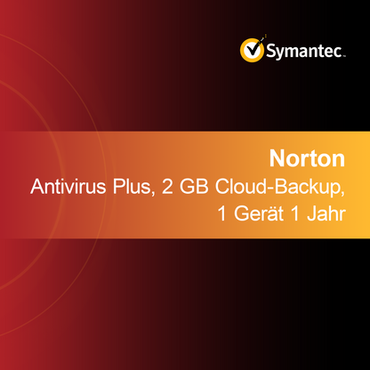 Norton Antivirus Plus, Backup em Nuvem de 2 GB, 1 dispositivo 1 ano